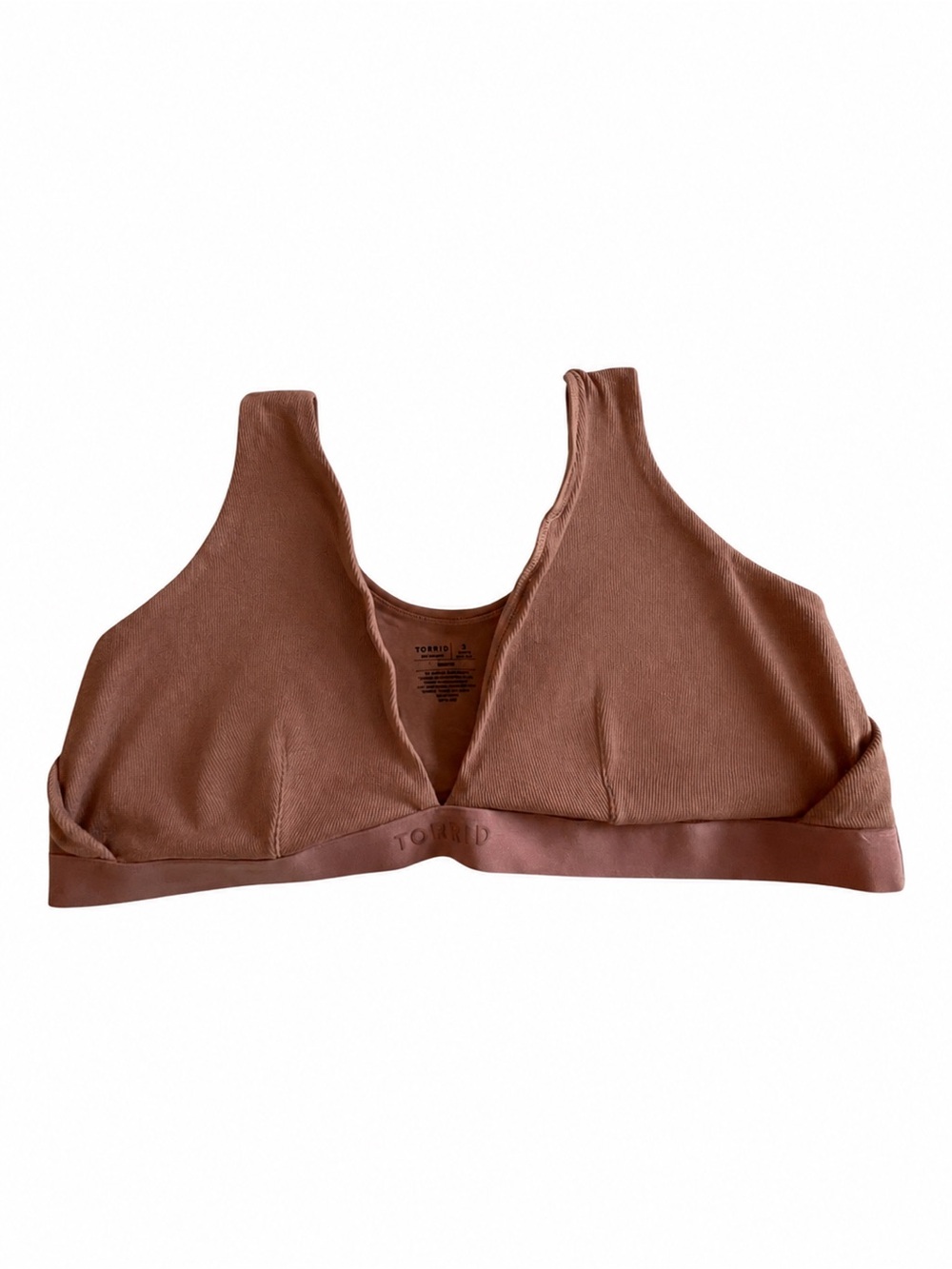 Torrid Brown Scoop Wireless Cotton Bralette - Soft Stretch, size 4